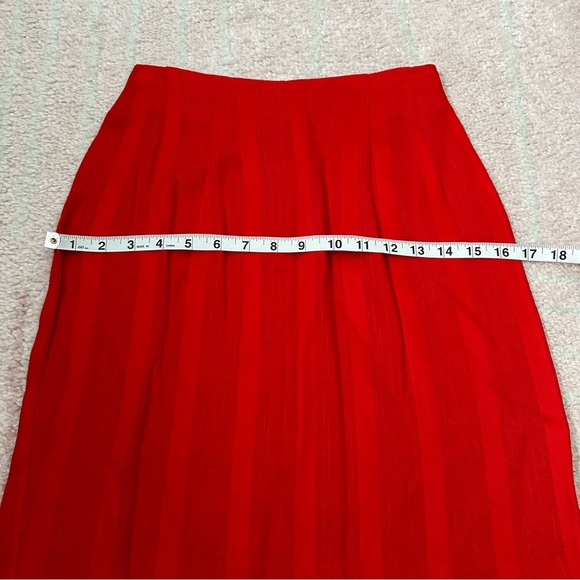 Vintage Sauci Red Stripe Skirt Suit Set Size Med Blazer Size 3 Skirt Office 90's - Picture 6 of 16